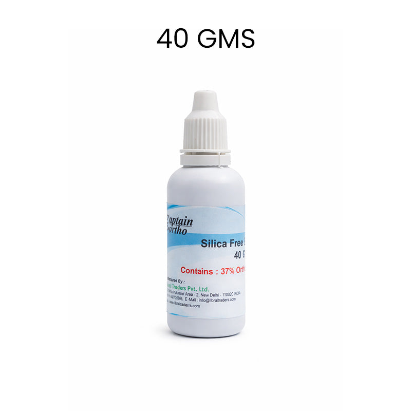 Captain Orthodontics Captain Etchant Gel silica-free 37% orthophosphoric acid in syringe with tips for dental etching.