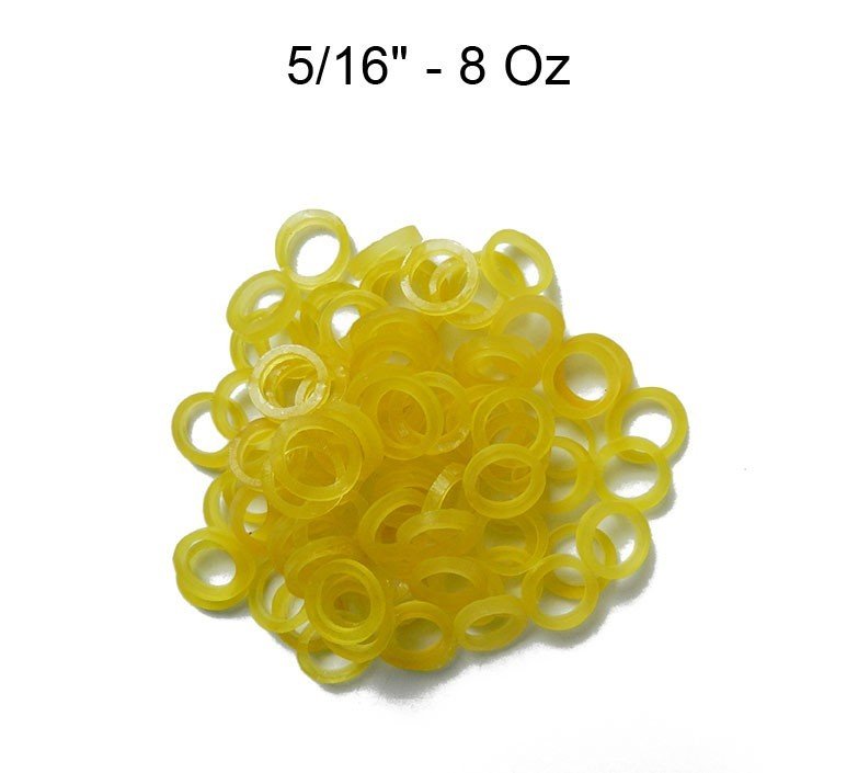 Captain Orthodontics Extraoral Elastics, 8 oz pack of 100, showing elastic bands used for orthodontic treatment.