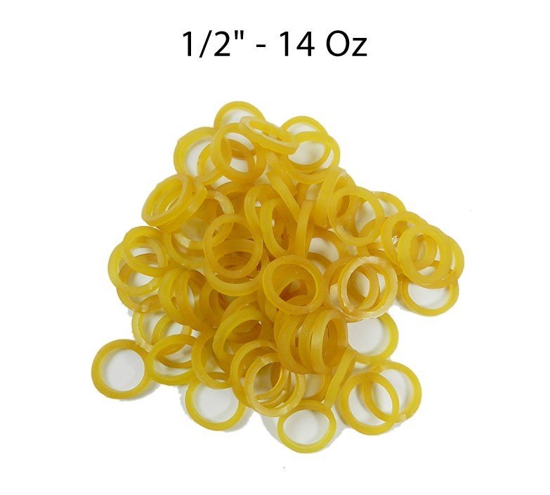 Captain Orthodontics Extraoral Elastics in a 1/2 oz, 100-pack for orthodontic treatment, shown in a clear image.