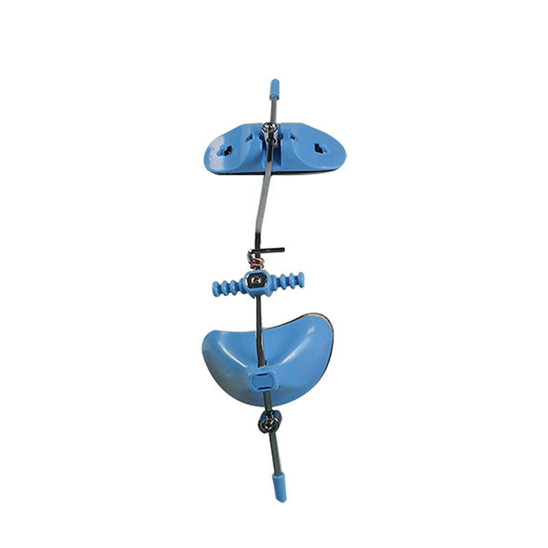 Sky blue Captain Orthodontics Petit Multi adjustable facemask with head strap and accessories, designed for orthodontic treatment comfort.