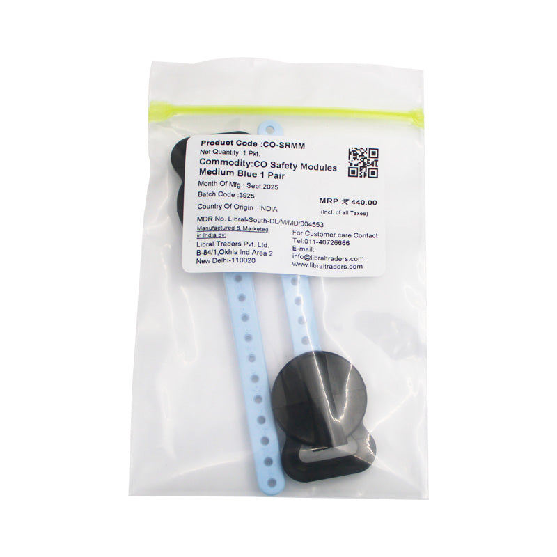 Blue Captain Safety Release Module for headgear, suitable for medium and heavy forces, by Captain Orthodontics.