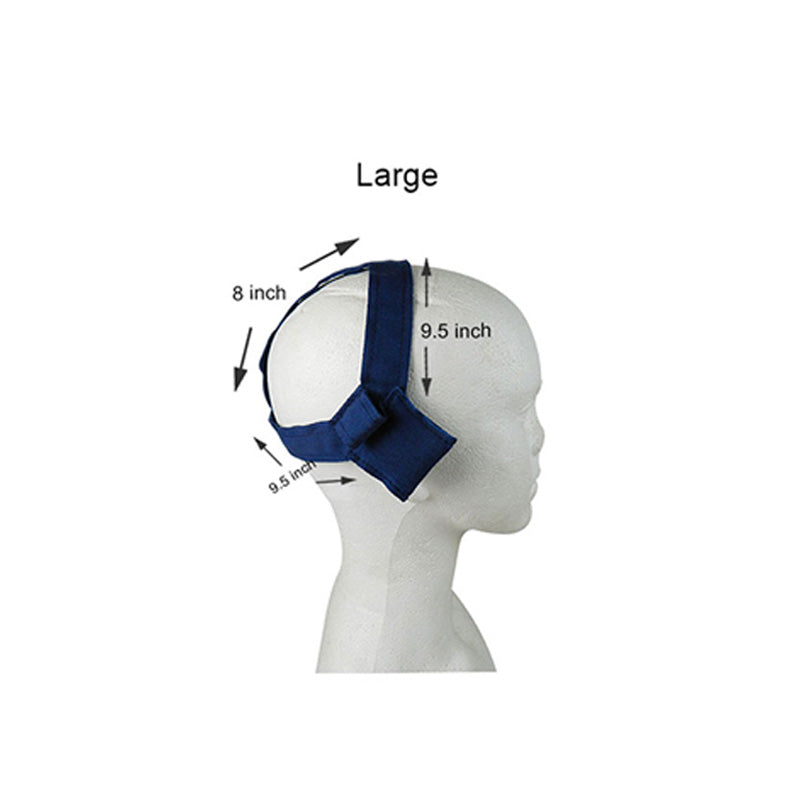 Navy blue Captain Headgear Highpull for orthodontic treatment, featuring adjustable straps and ergonomic design by Captain Orthodontics.