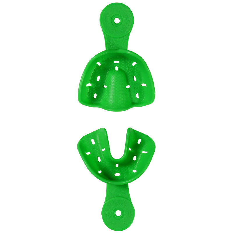 Set of four Captain Orthodontics Eco Orthodontic Autoclavable Impression Trays for orthodontic impressions and dental procedures.