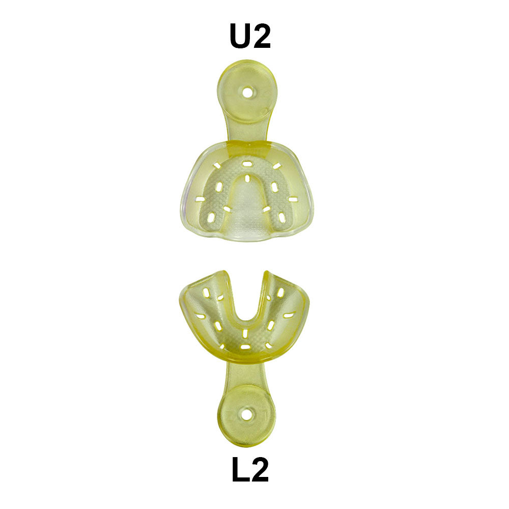 Set of four Captain Orthodontics Captain Ortho Premium Autoclavable Orthodontic Impression Trays for dental impressions.