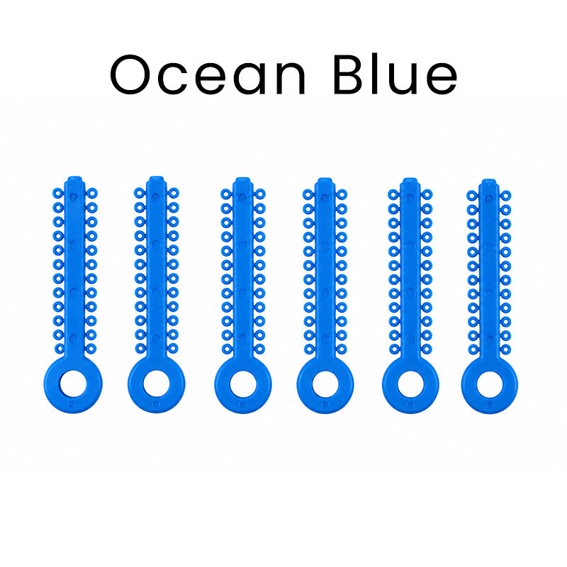 Captain Orthodontics Pearl Ligature Stick Ties, orthodontic ligature ties for braces, in a 100-pack.
