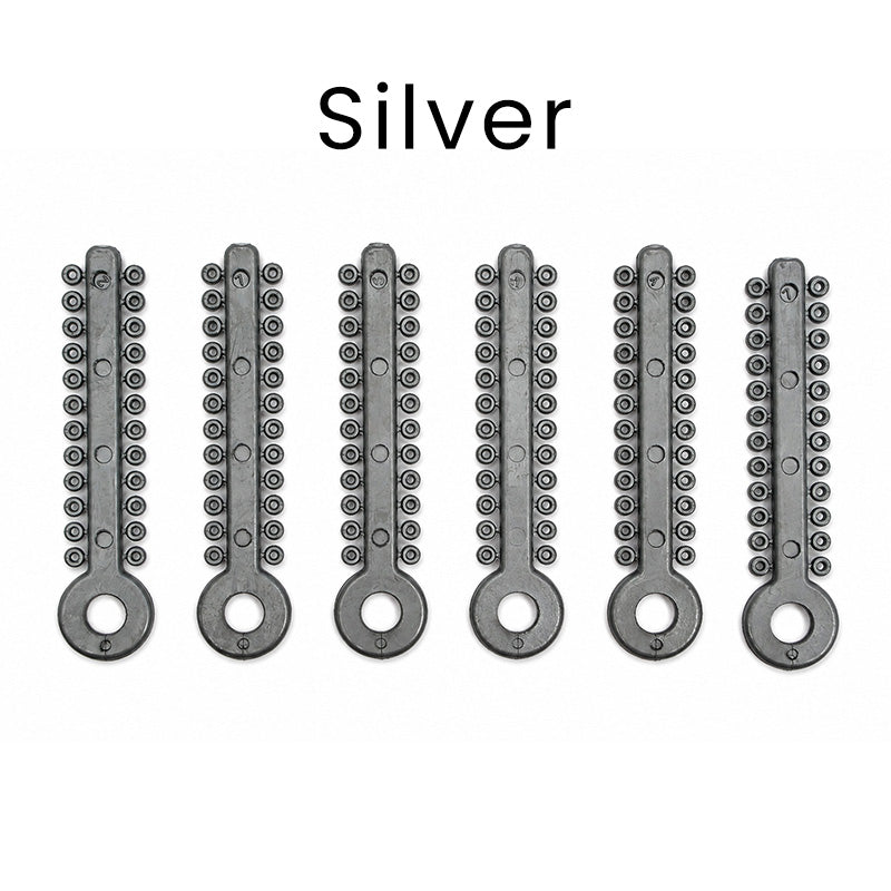 Pearl-colored Captain Orthodontics Ligature Stick Ties for braces, shown in a pack of 100, designed for secure orthodontic bonding.