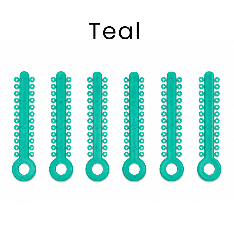 Set of Captain Orthodontics Pearl Ligature Stick Ties for braces, displayed in a clear, organized package.