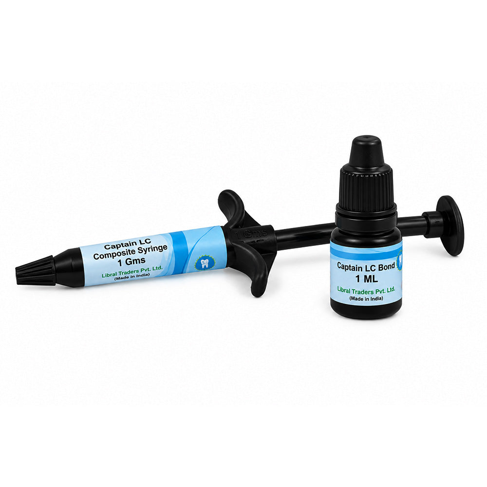 Captain Orthodontics Captain Light Cure Bonding Adhesive syringe kit, light cure orthodontic adhesive for dental bonding.
