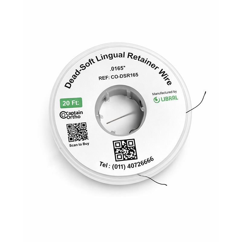 Captain Orthodontics Captain Dead-Soft lingual retainer wire, lingual retainer appliance with flexible wire for orthodontic support.