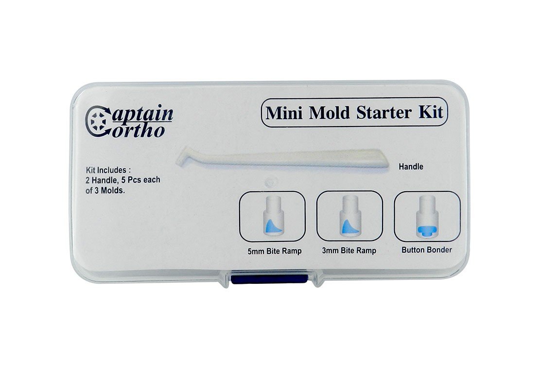 Captain Orthodontics Captain Mini Mold starter kit showing a small dental mold for orthodontic purposes.