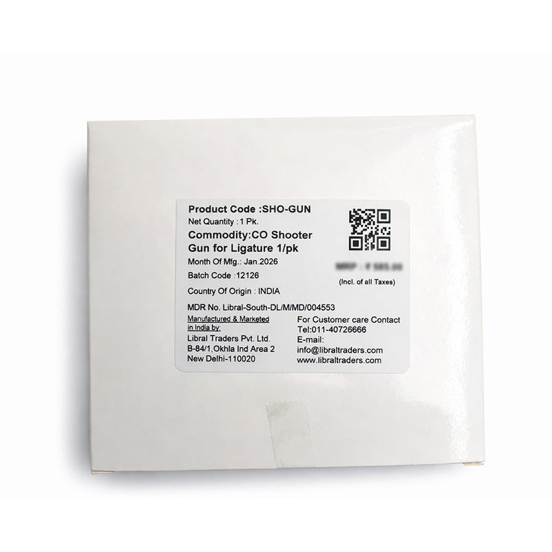 Captain Orthodontics Captain Shooter Gun for Ligature Tie, needle holder and ligating instrument, used in orthodontic procedures.