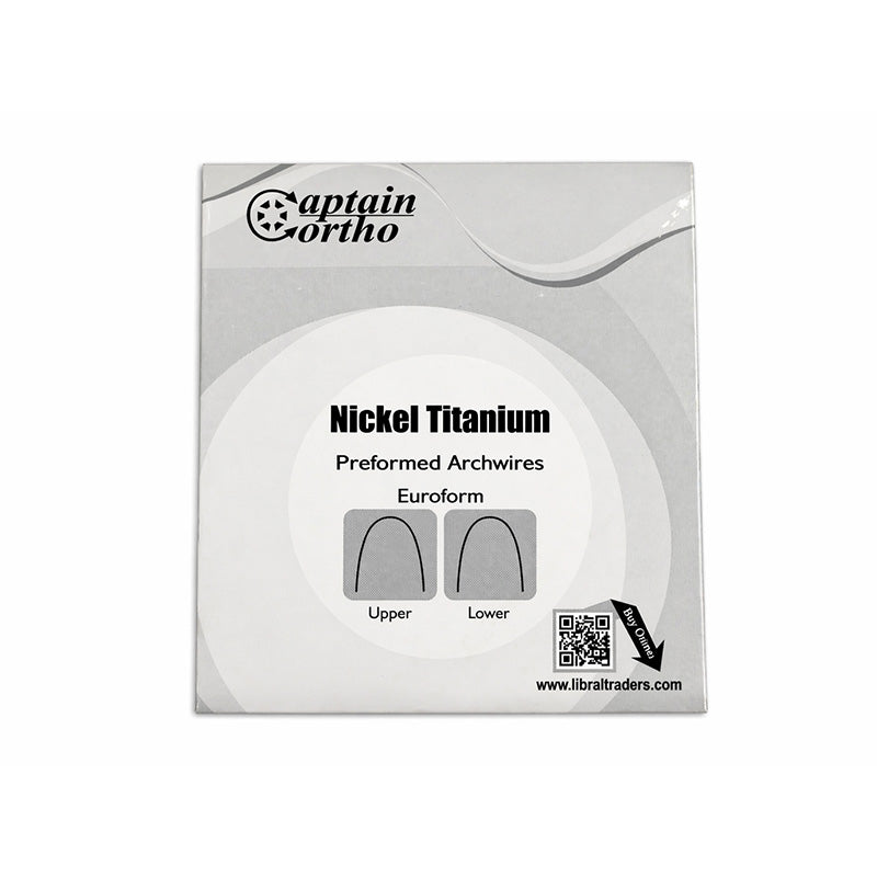 Pack of 10 Captain Niti preformed nickel titanium orthodontic wires by Captain Orthodontics, showing smooth, curved wire profiles.