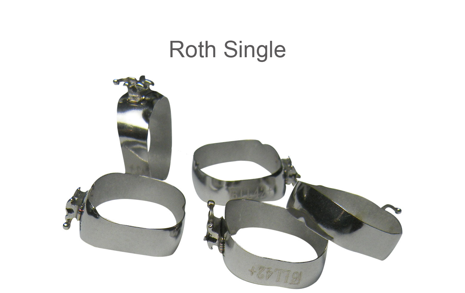 Captain Orthodontics preformed molar bands with Roth 018 UDLS tubes, set of 5, designed for orthodontic dental applications.