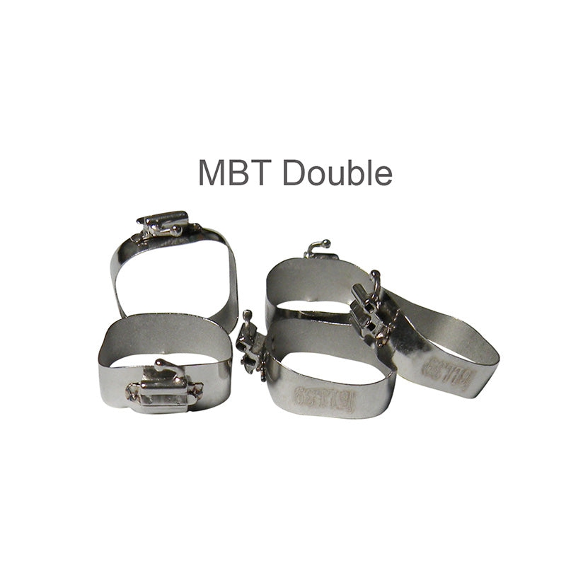 Captain Orthodontics preformed molar bands with MBT 022 UDLS tubes, right side, 5-pack, for orthodontic treatment.