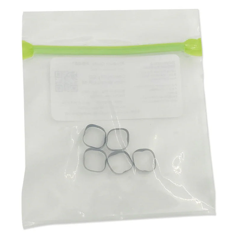 Preformed molar bands in a 5-pack from Captain Orthodontics, plain design for upper right molars in orthodontic treatment.
