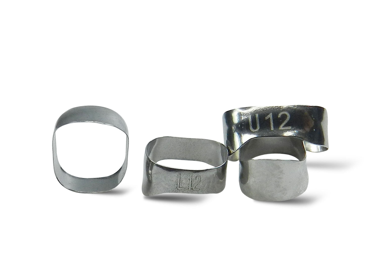 Captain Orthodontics plain bicuspid molar bands, preformed for upper right jaw, 2-pack, designed for orthodontic treatment.