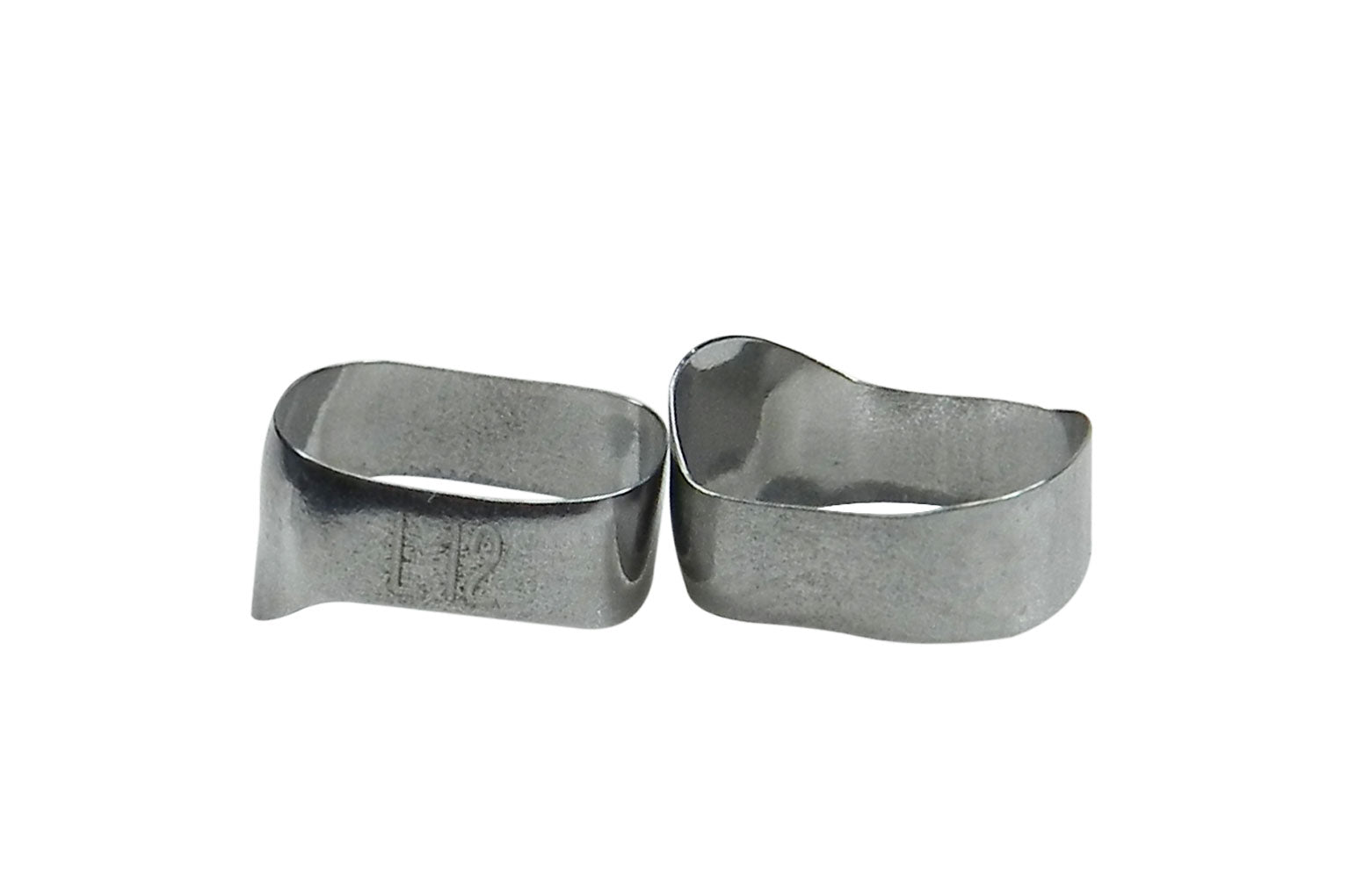 Preformed Captain Orthodontics molar bands for upper right bicuspids, plain bicuspid bands, 2-pack for orthodontic treatment.