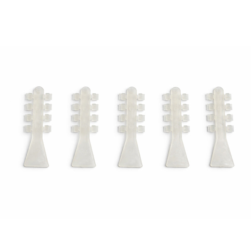 Clear Captain Rotation Wedges by Captain Orthodontics, showing their shape and size for orthodontic tooth rotation correction.