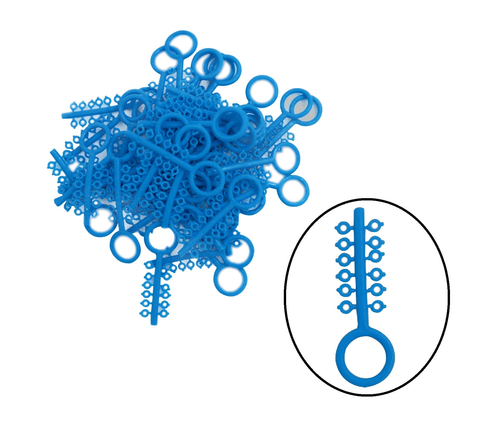 Captain Orthodontics elastomeric sticks separators used for creating space between teeth during orthodontic treatment.