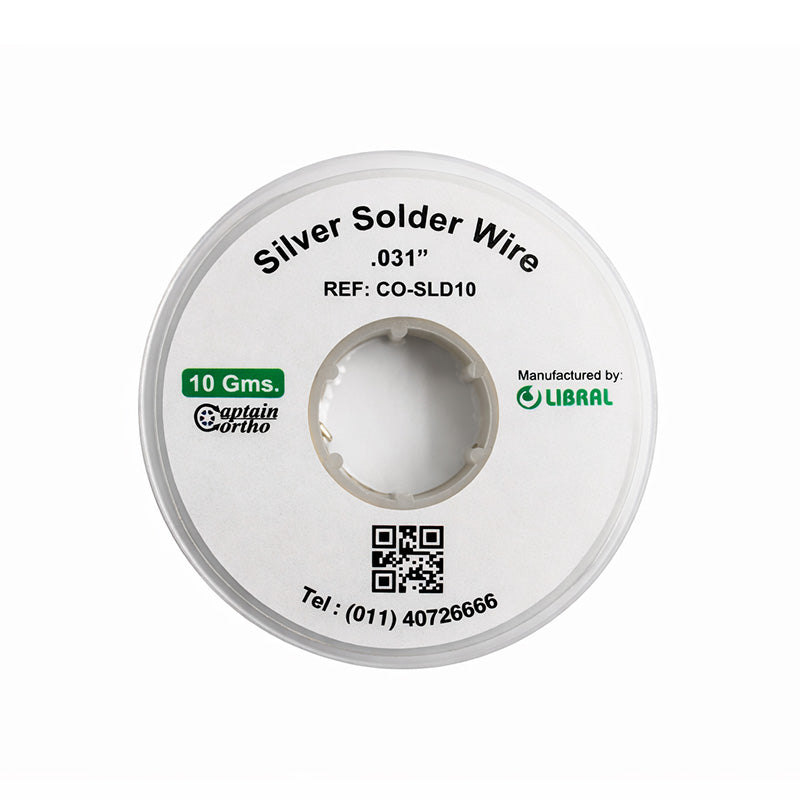 Captain Silver Solder Wire, 0.31 inch, silver alloy solder for orthodontic and dental applications by Captain Orthodontics.