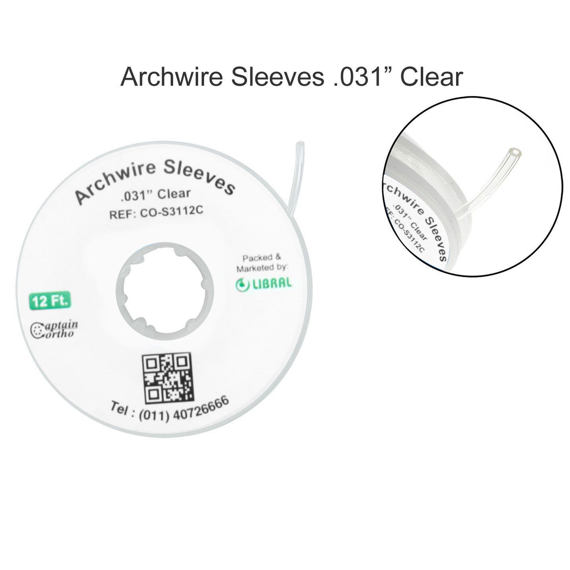 Silver Captain Orthodontics Archwire Sleeve and Thread, .031 inch, used for orthodontic archwire protection and threading.