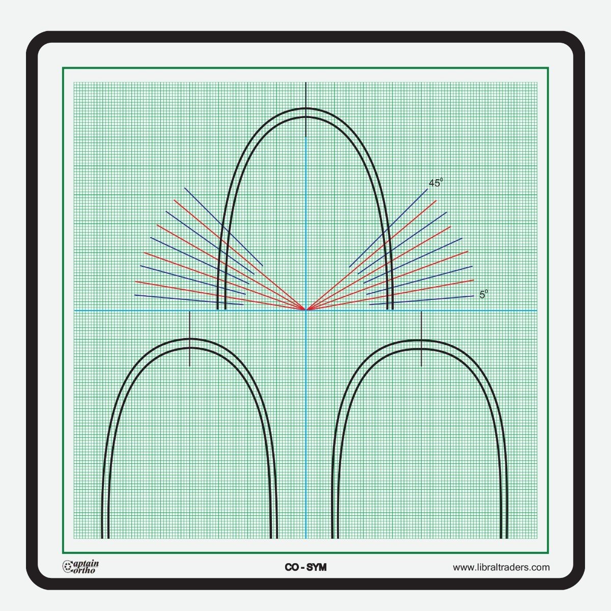 Captain Orthodontics Captain Sym Grid orthodontic appliance with a clear, grid-like design for dental treatment.