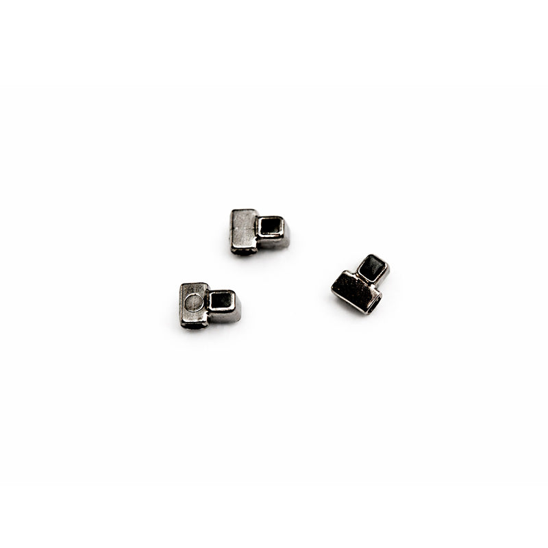 Captain Orthodontics Cross Tube with .022" slot, 2.0 mm length, orthodontic tube used in braces for secure wire attachment.