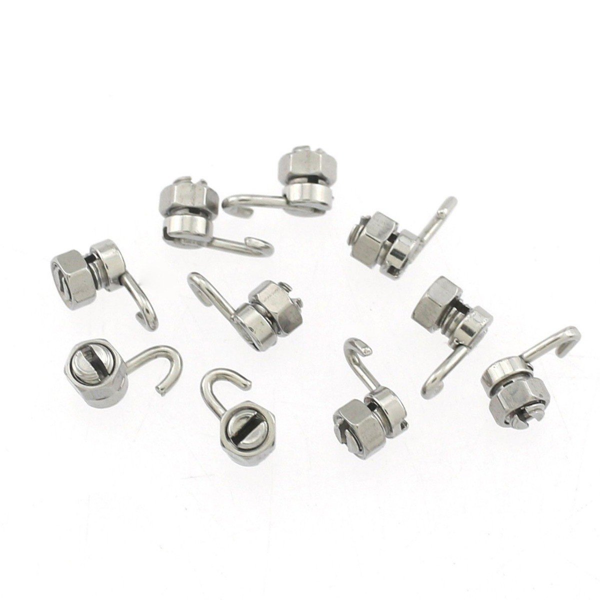 Captain Orthodontics Captain Activity Crimpable Hooks, right and left weldable accessories for orthodontic applications.