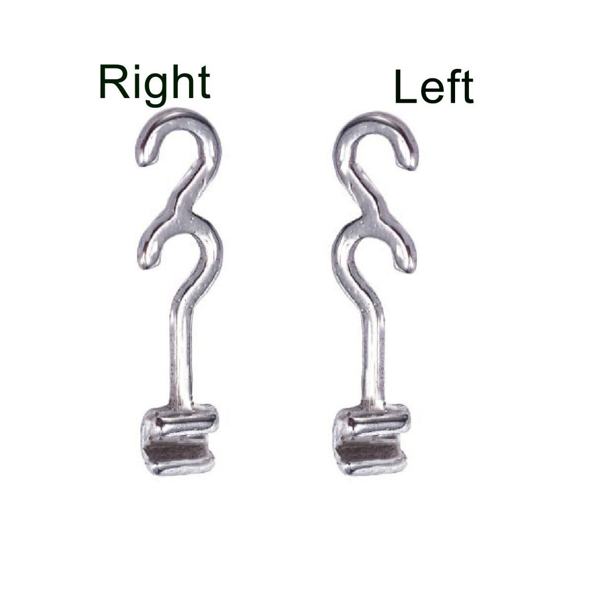 Captain Orthodontics weldable accessories, double crimpable hooks, shown in a pack of ten, used for orthodontic appliance attachments.