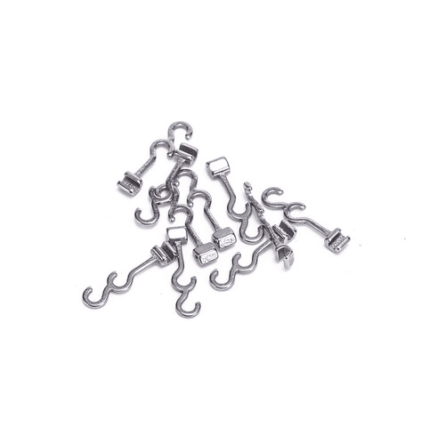 Double weldable crimpable hooks by Captain Orthodontics, used as orthodontic accessories, shown in a pack of 10.
