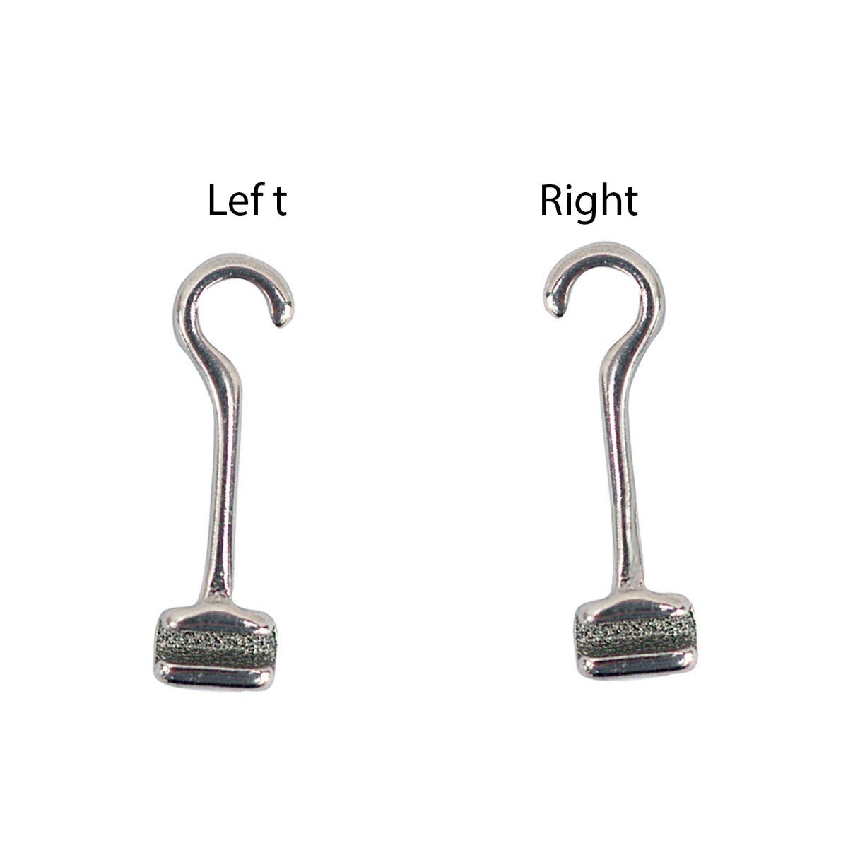 Captain Orthodontics weldable crimpable J-Hooks 021 x 025 Universal, showing a close-up of the metal hooks for orthodontic use