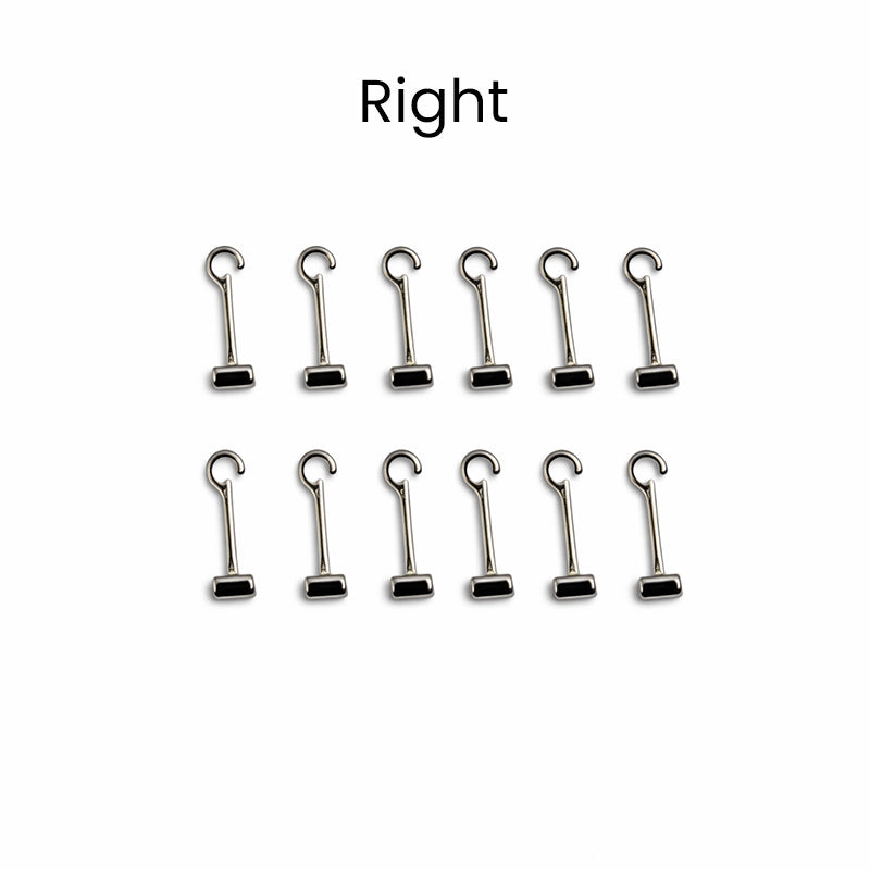 Captain Orthodontics Weldable Crimpable J-Hooks 021 x 025 Universal, shown in a set of 10 for orthodontic wire support.