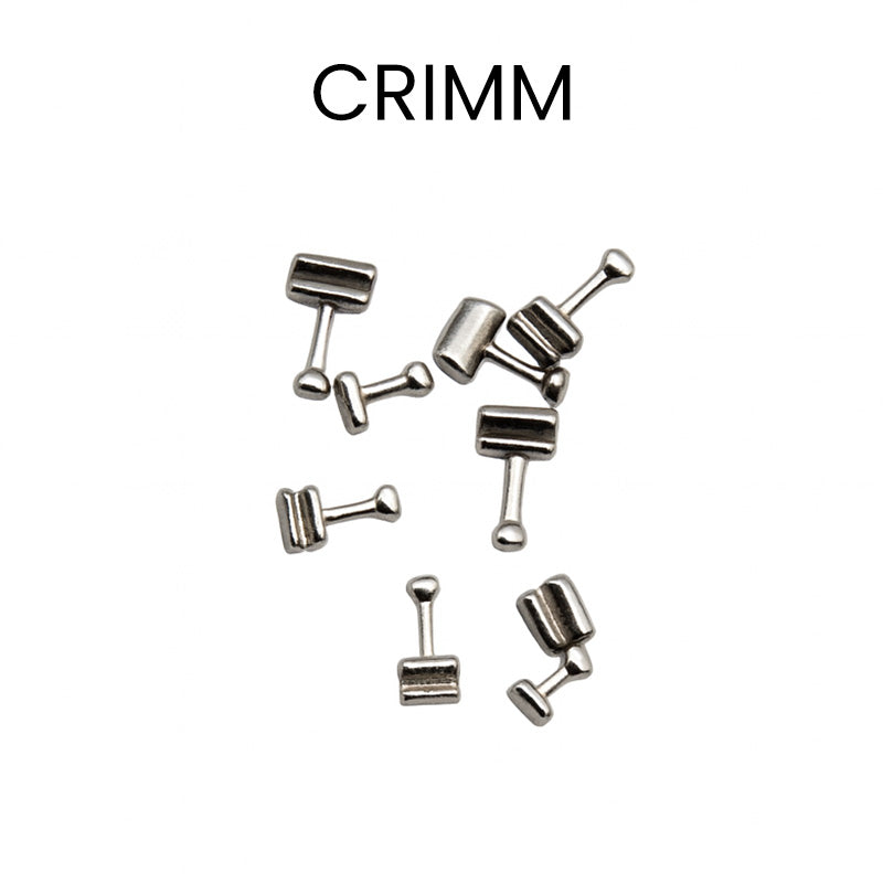 Captain Orthodontics weldable crimpable hooks, 021 x 025, medium size, set of 10, for orthodontic applications.