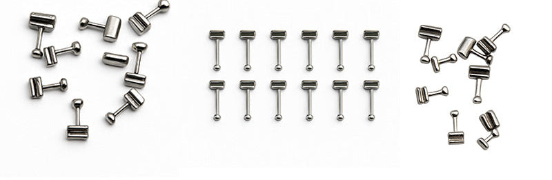 Captain Orthodontics weldable crimpable hooks 021 x 025, medium size, shown in a 10-pack for orthodontic applications.