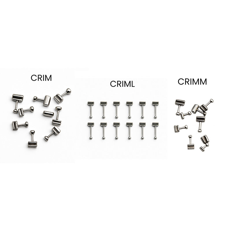 Captain Orthodontics weldable crimpable hooks 021 x 025, medium size, shown in a 10-pack for orthodontic applications.