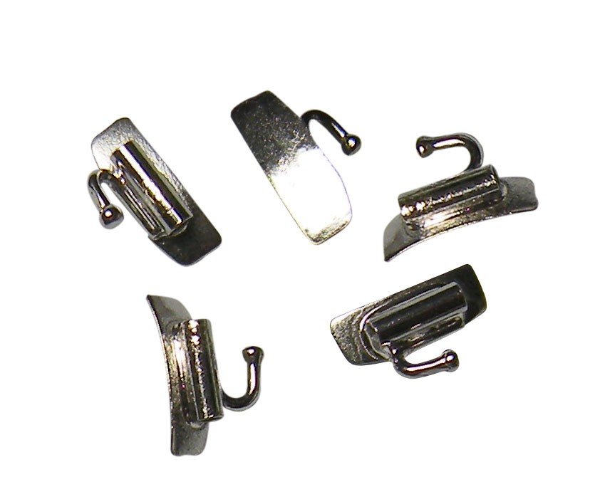 Captain Orthodontics weldable tube .036" with hook, shown in a close-up image, used for orthodontic wire connections.