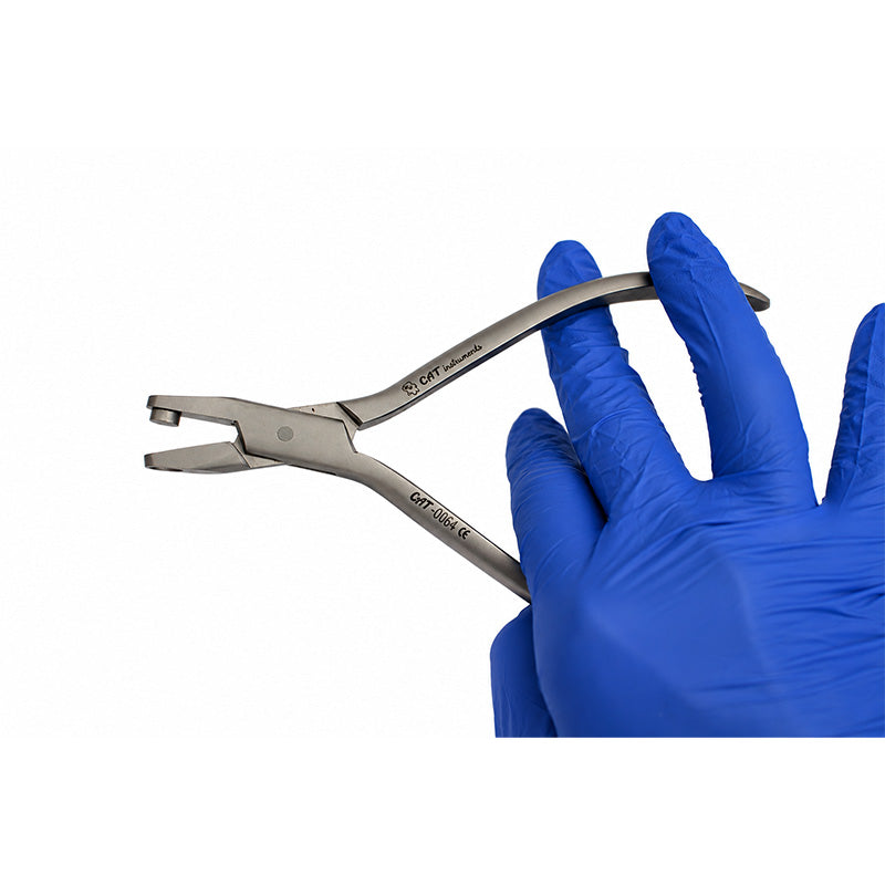 CAT Instruments clear aligner retention plier for precise adjustment of clear aligners and retainers.
