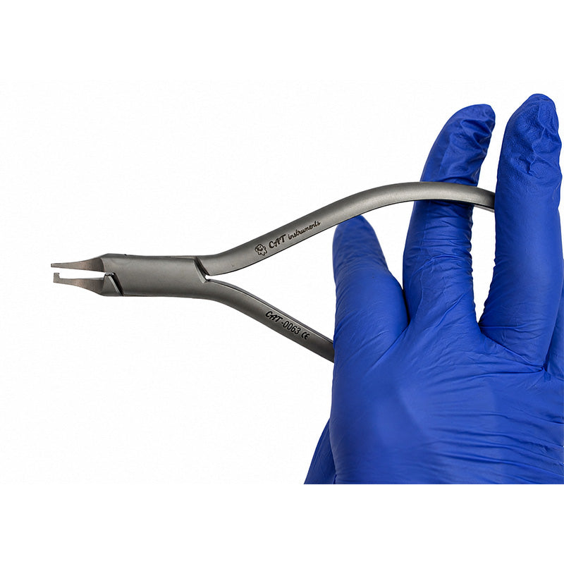 CAT Instruments rotation aligner plier for clear aligners, used for precise adjustments in orthodontic treatment.