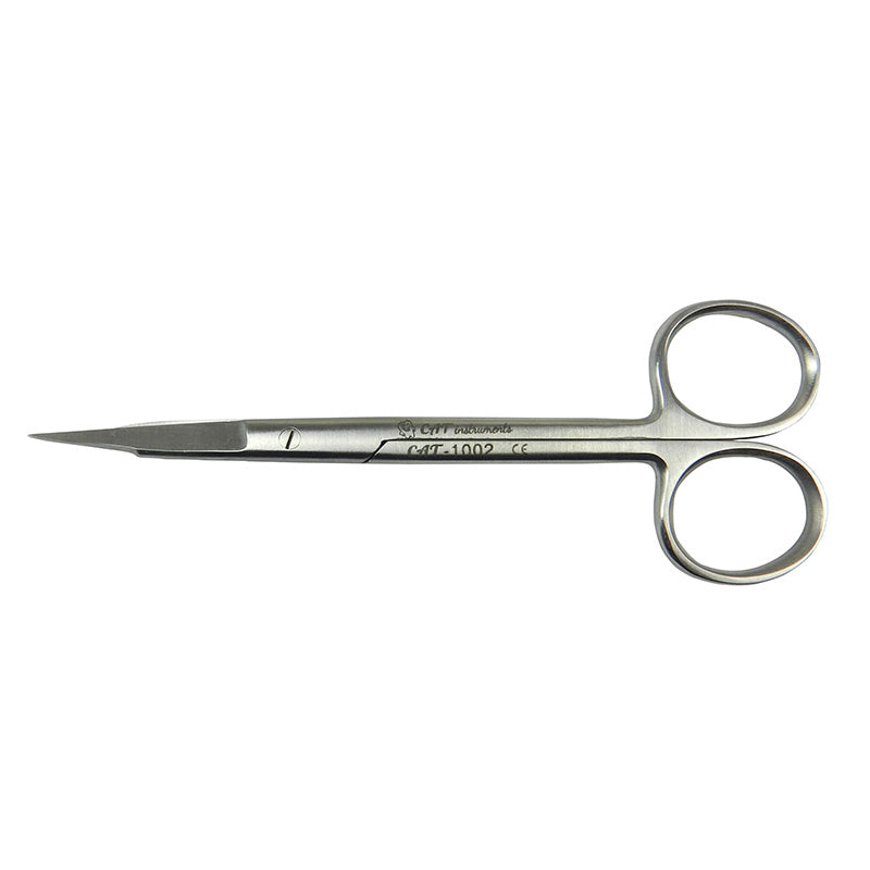 CAT Goldman Fox curved band cutting scissors, 13 cm, made by CAT Instruments, with ergonomic design for precise band cutting.