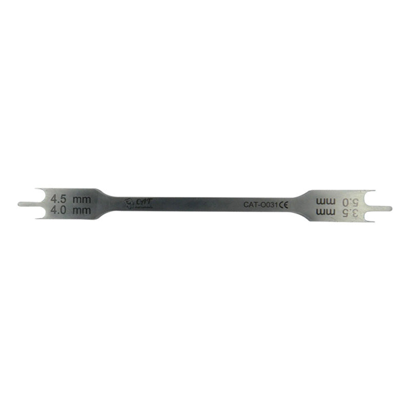 CAT MBT Bracket Positioning Gauge with 022 slot, a precision tool for accurate bracket placement in dental procedures.