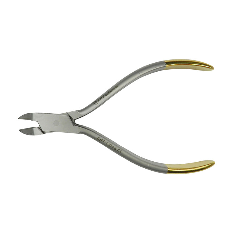 CAT Instruments ligature cutter with TC inserts, featuring sharp blades and ergonomic handle for precise surgical cutting.