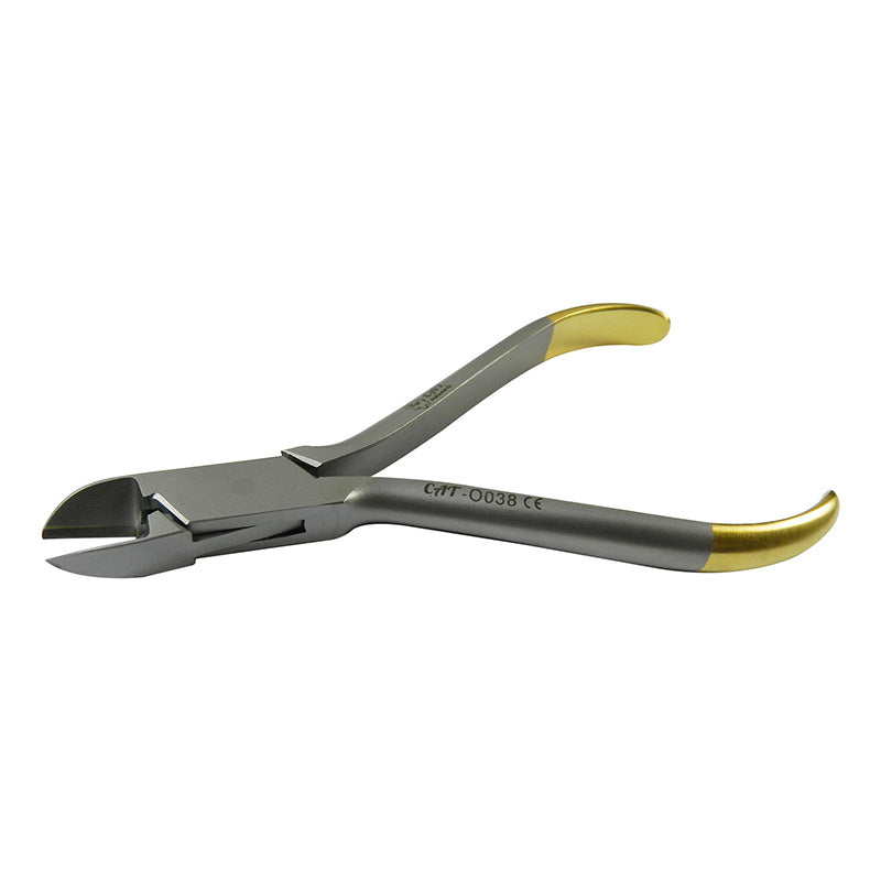 CAT Instruments mini 11.5 cm ligature cutter with TC inserts, compact surgical scissors for precise cutting.