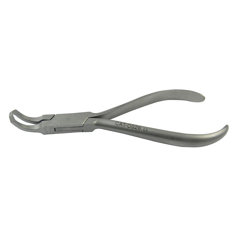 CAT Instruments curved debonding bracket remover pliers for orthodontic bracket removal and dental appliance debonding.