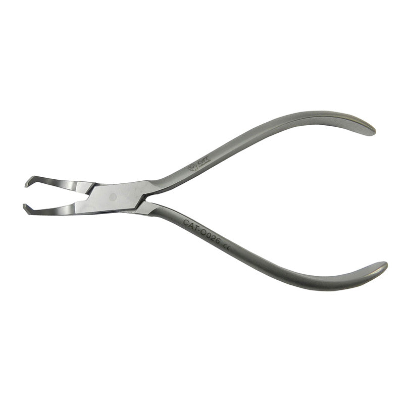Curved CAT Instruments debonding pliers for removing orthodontic brackets, designed for precise dental bracket removal.
