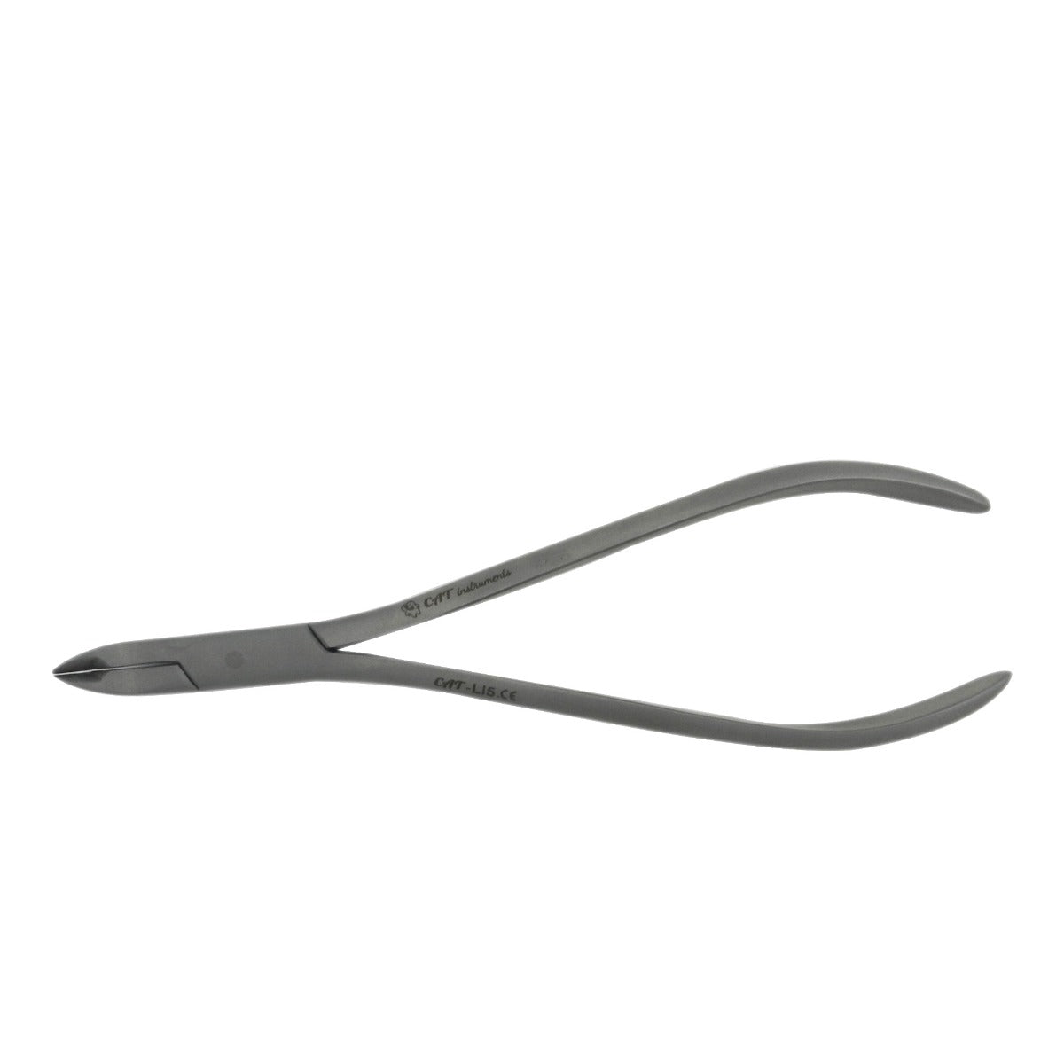 CAT Instruments debonding lingual micro mini ligature cutter at 50 degrees, designed for precise dental debonding procedures.