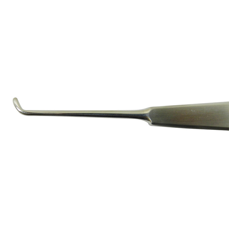 CAT Instruments Warwick James Left Cat Elevator, a medical device with a blue handle and metal construction, used for veterinary procedures.