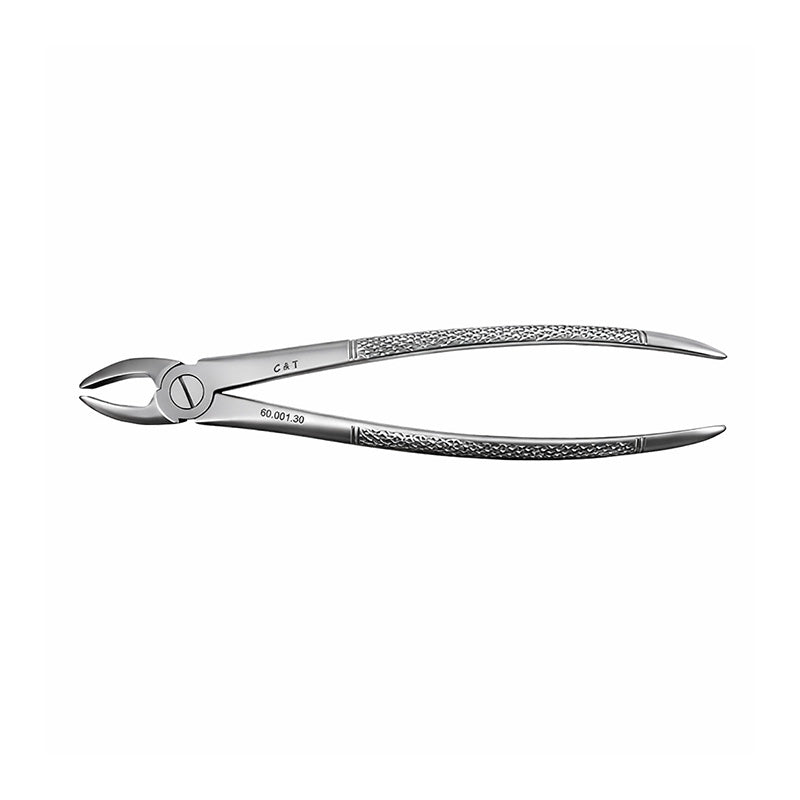 CAT Instruments adult upper anterior dental extraction forceps for cats, showcasing the stainless steel instrument with ergonomic handles.