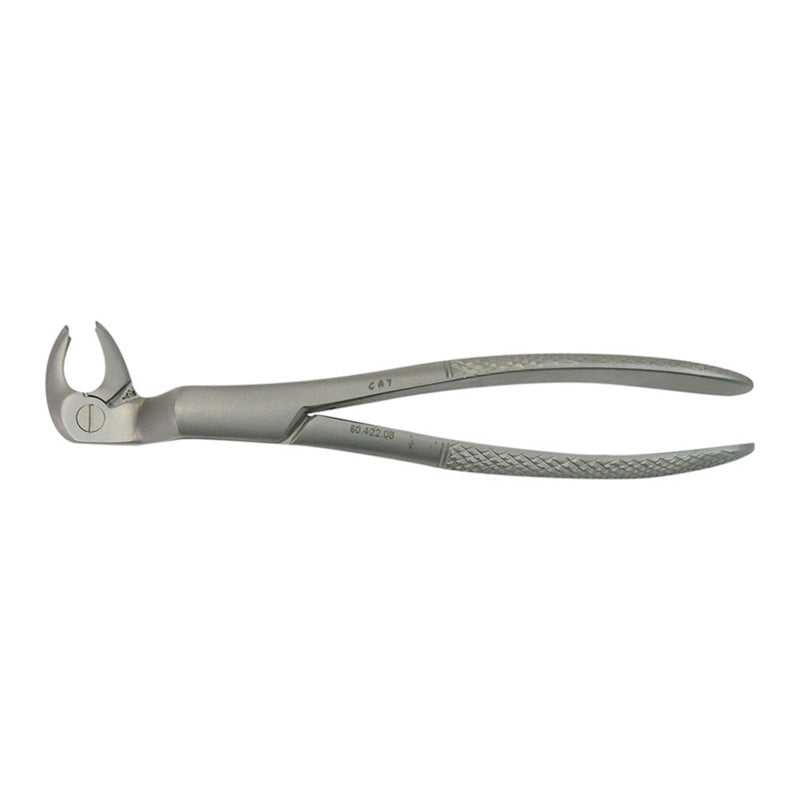 CAT Instruments adult wisdom tooth extraction forceps, right Routurier style, used for dental procedures on adult patients.