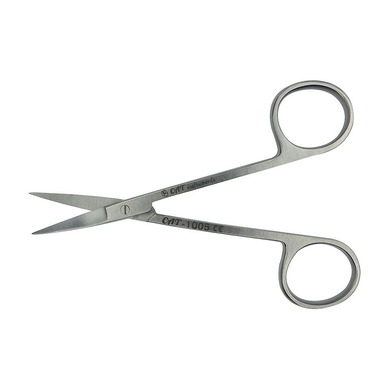 Curved CAT La Grange scissors 11.5cm with stainless steel blades, designed for precise surgical or craft cutting tasks.
