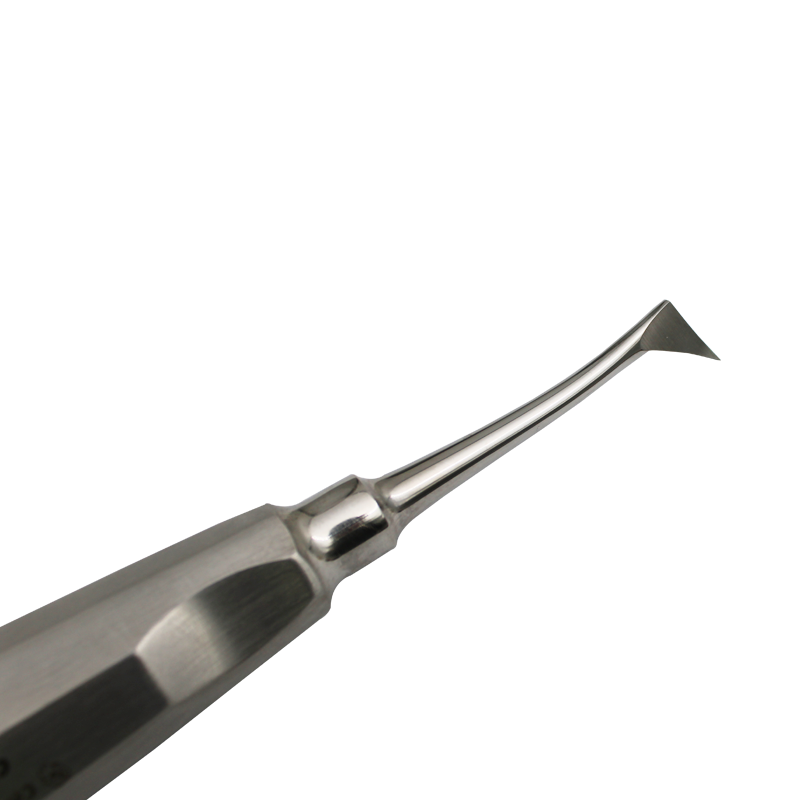 Large CAT Instruments Cryer elevator, left side view, showcasing its surgical design and stainless steel construction.